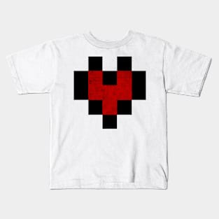 Pixel Heart Distressed Kids T-Shirt